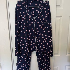 Kate Spade Outlet knit pajamas - pink and navy- size  Xl